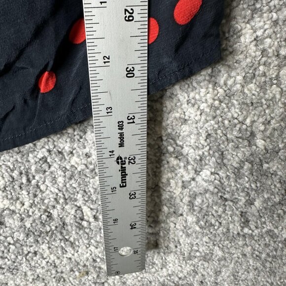 Dress Womens Medium Black Red Polka Dot Off Shoulder Puff Sleeve Ruched Mini - Picture 4 of 7